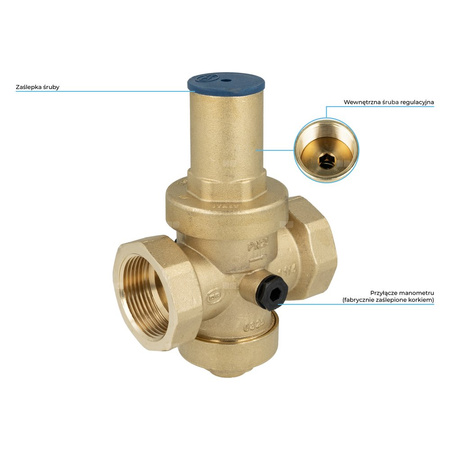 Standardowy reduktor ciśnienia wody BPR 404, GW G1 1/4'', 1 ÷ 5,5 bar