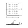 CARRE Głowica prysznicowa 250x250x2 mm chrom.