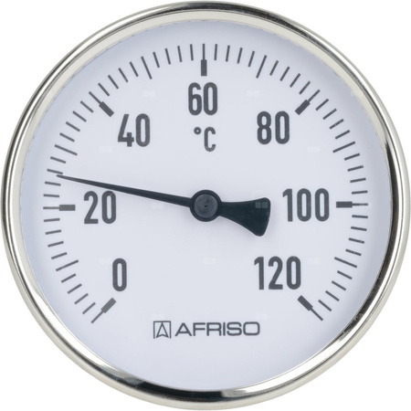 Termometr bimetaliczny AFRISO BiTh fi 100 mm 0…120'C tuleja 63 mm połączenie ax