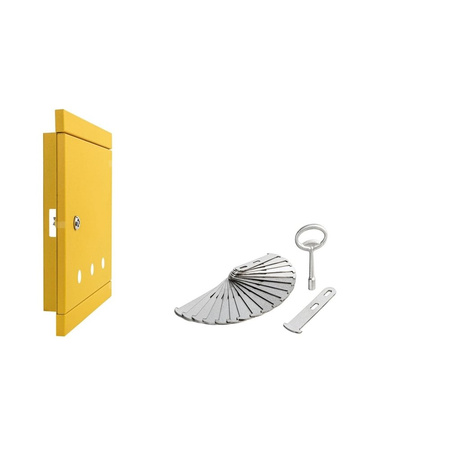 Skrzynka gazowa 250x250 wnękowa, stalowa, RAL 1023 żółta