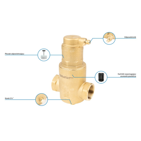 Separator mikropęcherzy AFRISO FAR 313, do C.O., do klimatyzacji, 10 bar / 110'C, 1 1/4'' (GW)Instalacje i źródła ciepła