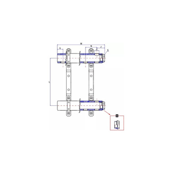 Rozdzielacz ogrzewania RUMET 50A 3 obwodowy