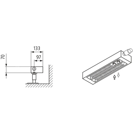 Konwektor Kermi V-Konvektor Typ32 BH140x133x5600mm QN4917, weiß, 6 bar, m. Abd., Vent. re