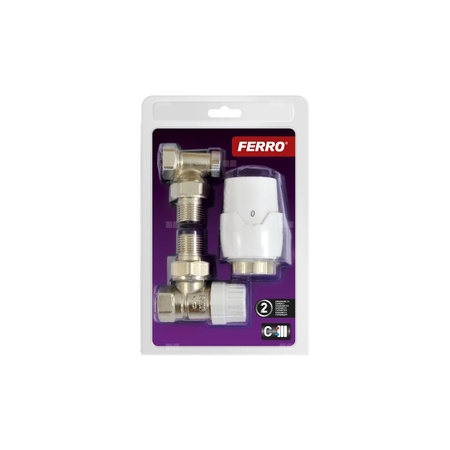 Komplet termostatyczny kątowy 1/2"