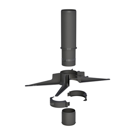 Rura końcowa z zawiesiem Concept By JEREMIAS (pp-flex) ZZ x ZW 80 x 80 mm, kolor czarny