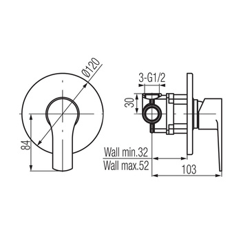 DALI WHITE Bateria natryskowa podtynkowa