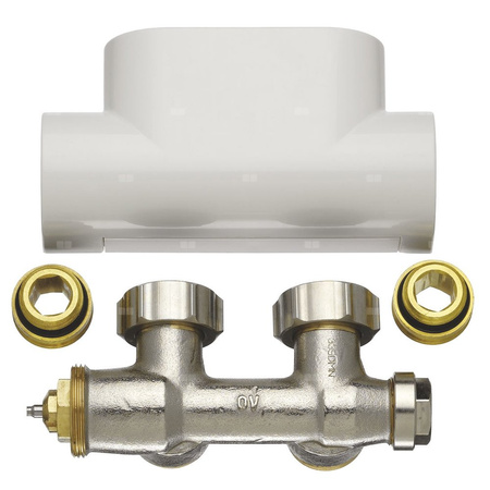 Śrubunek kątowy, podłączenie na środku50mm,