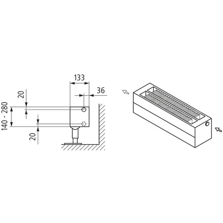 Konwektor Kermi Konvektor Typ32 BH210x133x900mm QN1014,weiß,6bar, m. Abd., AB Uni.