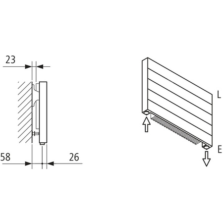 Grzejnik płytowy typ 11 KERMI HHN, z osłonami wym. 700 x 1200 mm, kolor biały, moc 1057 W