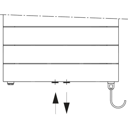 Grzejnik dekoracyjny Kermi TABEO1437x101x750mm, QN 1047,GLS,podłączenie środkowe