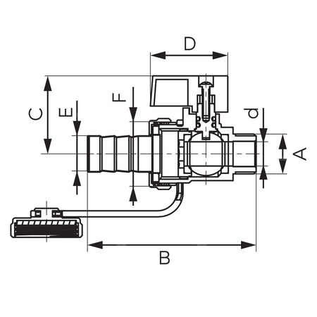 Zawór kulowy FERRO F-COMFORT 1/2'' GZ, uchwyt: motylek