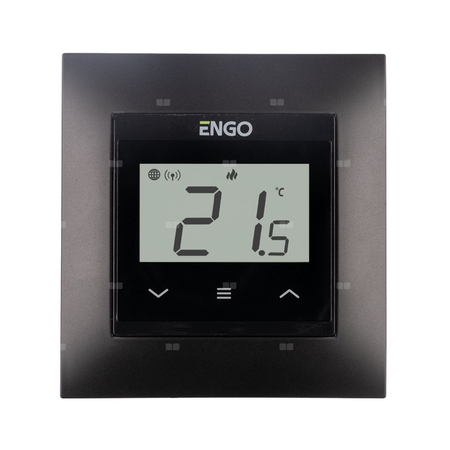 Termostat internetowy ENGO CONTROLS E55-B trój-/czteroprzewodowy 230 v czarny z wyświetlaczem
