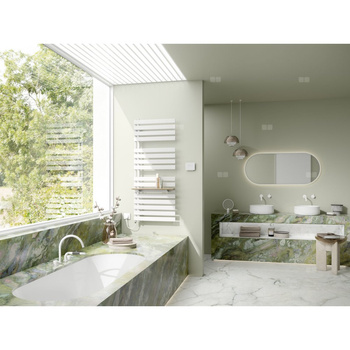 Kermi®Credo®Half®flat-E 1039x37x450 P=400W,srebro,WRS biały,prawo