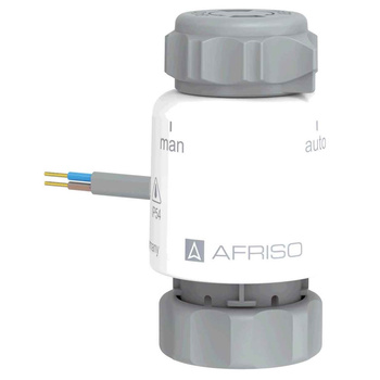 Siłownik termoelektryczny TSA-02 FO, nakrętka M30 x 1,5 mm, 230 V AC, NC, funkcja sterowania ręcznego