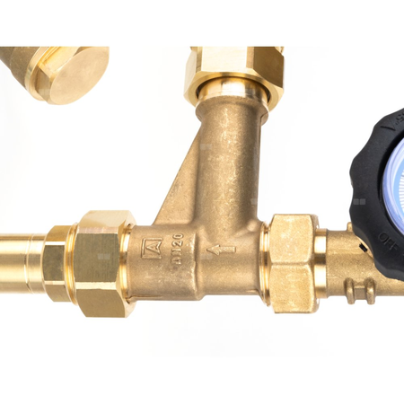 Grupa pompowa AFRISO BPS 991 AP nakrętka x GW 1'' x 3/4'', z zaworem mieszającym, z zaworem termostatycznym, z pompą obiegową AFRISO APH 160 15-7/130 mm