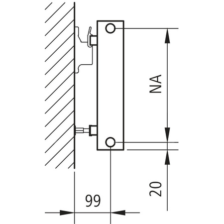 Ściana grzewcza Kermi Heizwand HHN Typ20 BH490x72x800mm QN672, weiß, 6bar, o. Abd, AB 12