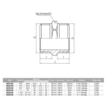 Złączka (nypel) wkrętna śrutowana VALVEX Twist, 1/2'' (GW)