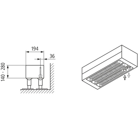 Konwektor Kermi Konvektor Typ43 BH140x194x1000mm QN1185,weiß,6bar,o. Abd.,AB Uni.