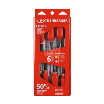 Zestaw wkrętaków EUROLINE (płaski 3,5 -4 -5,5 -6,5 -PH1 -PH2)