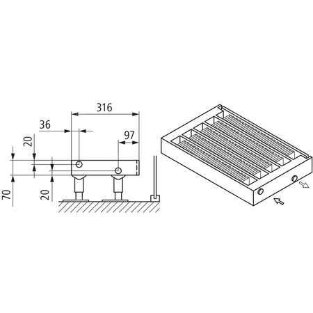 Konwektor Kermi Kon m. Str. Typ55 BH70x316x2800mm QN3072, weiß, 6bar, o. Abd, AB 12