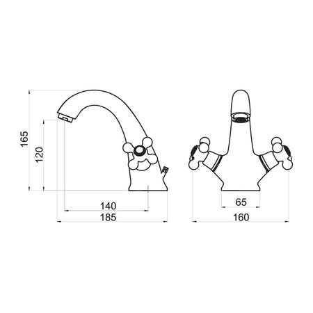 ANTICA bateria umywalkowa stojąca, stary brąz