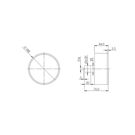 Ciśnieniomierz różnicowy AFRISO KP D211 0/1000 mbar mosiądz G1/2B aksjalne fi 100, kl. 1.6%