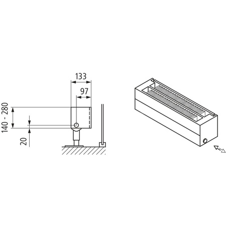 Konwektor Kermi L-Kon S Typ22 BH210x133x2400mm QN2242, weiß, 6bar, o. Abd., AB Uni.