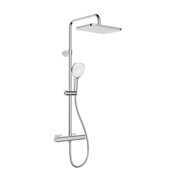 Deszczownia Malaga z baterią termostatyczną, natryskową, ścienną, chrom