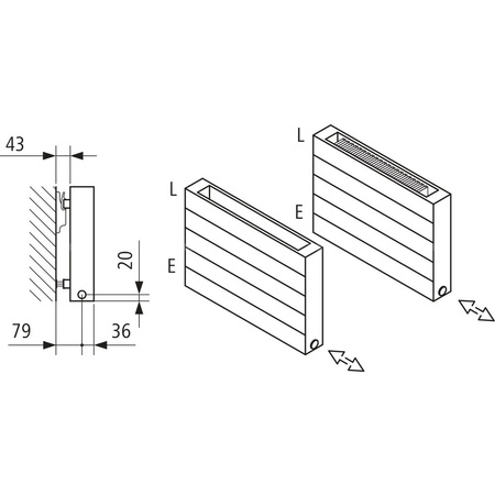 Ściana grzewcza Kermi Heizwand HHN Typ20 BH1260x72x1500 QN2780, weiß, 6bar, o. Abd, AB 12