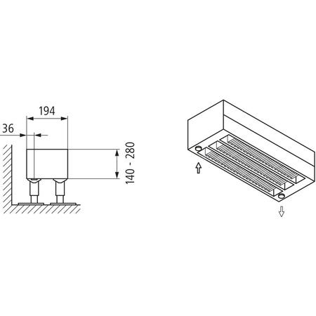 Konwektor Kermi Konvektor Typ43 BH280x194x1100mm QN2072,weiß,6bar, m. Abd., AB Uni.