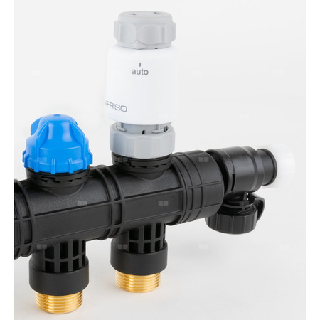 Siłownik termoelektryczny TSA-02 FO, nakrętka M30 x 1,5 mm, 230 V AC, NC, funkcja sterowania ręcznego