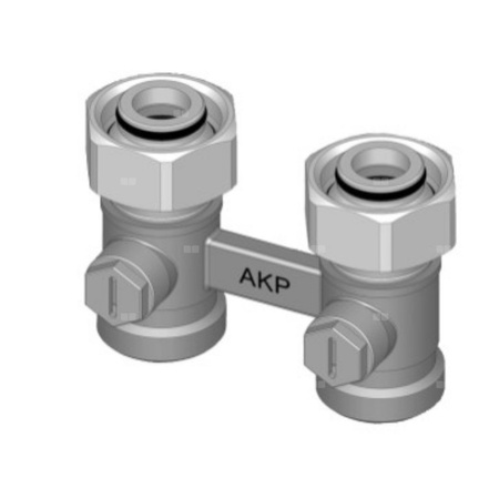 Złączka dwururowa, przelotowa, z możliwością odcięcia