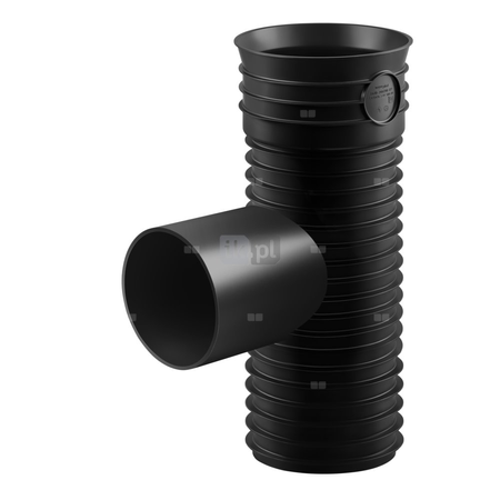 Trójnik MAGNAPLAST MAGNACOR MCEA-KG 90' PP DN 800 x DN 200 x DN 800 (ww x ww x wz), kolor czarny