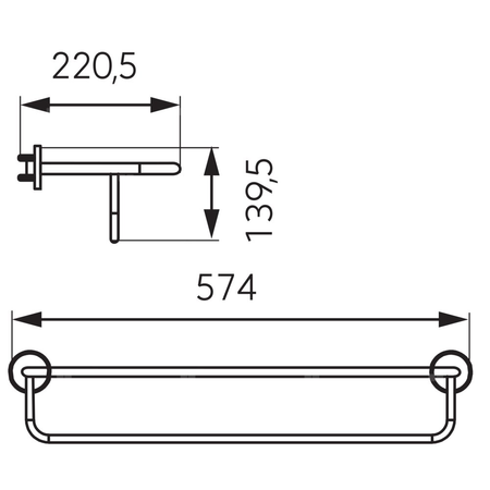 MEPHISTO wieszak na ręcznik z półką, chrom