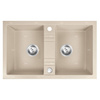 MEZZO II zlewozmywak granitowy 2-komorowy 48/78, piasek