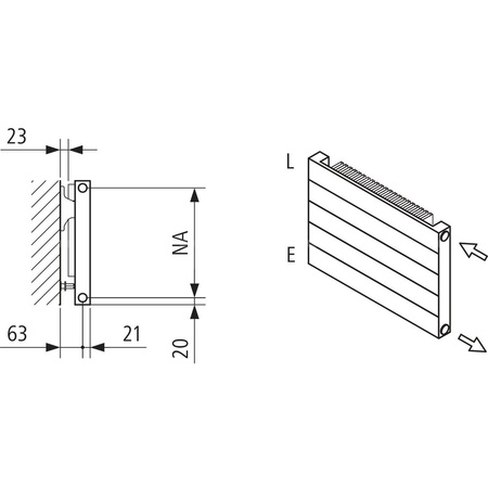 Grzejnik płytowy typ 11 KERMI HHN wym. 630 x 900 mm, kolor biały, moc 995 W