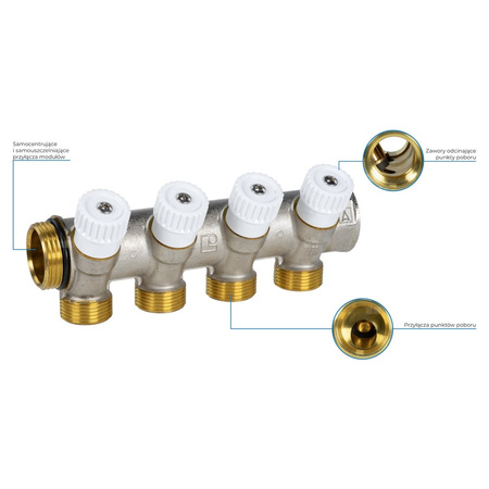 Moduł rozszerzający ADM 114 do rozdzielacza wody użytkowej, 4 punkty poboru, G1''