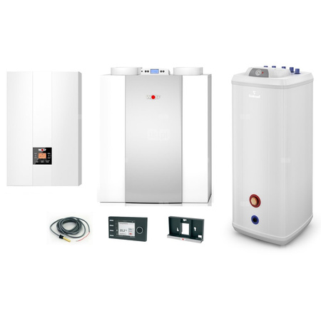 Pakiet - Kocioł gazowy jednofunkcyjny WOLF FGB-24 kondensacyjny wiszący 5.3 - 20.7 kW + Czujnik c.w.u. + RegulatorBM-2 + RekuperatorCWL 400L + Zasobnik c.w.uVulcan 120L stojący
