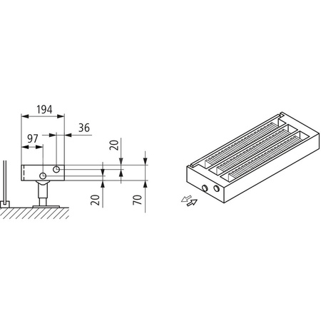 Konwektor Kermi Kon m. Str. Typ33 BH70x194x3400mm QN2448, weiß, 6bar, o. Abd, AB 12