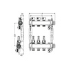 Rozdzielacz do ogrzewania podłogowego TECE floor 5-obieg. stal nierdzewna 1'' x eurocono 3/4'' + przepływomierz + zawór napełn/spust + odpowietrznik