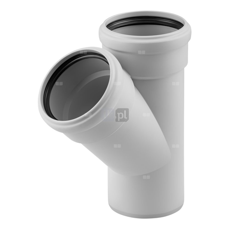 Trójnik MAGNAPLAST SKOLAN safe dBEA 45' PP DN 125 x DN 125 x DN 125 (ww x ww x wz), kolor biały