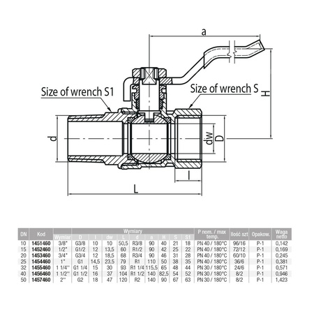 Zawór kulowy VALVEX Onyx mosiądz niklowany, PN30 2'' GZ x GW, uchwyt: dźwignia
