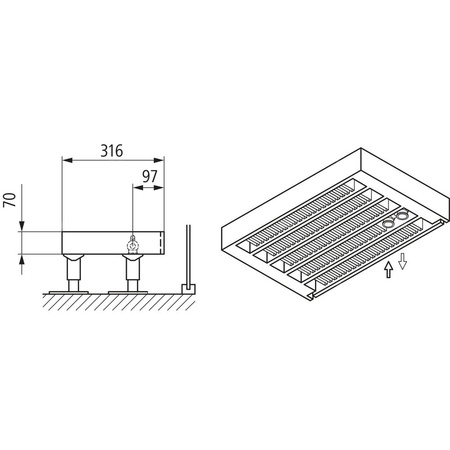 Konwektor Kermi Kon m. Str. Typ55 BH140x316x4000mm QN7184, weiß, 6bar, m. Abd., AB Uni.