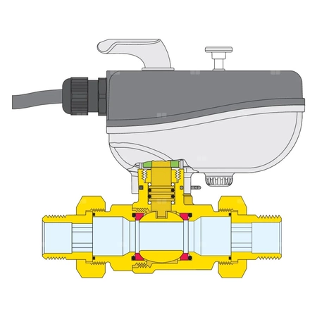 Dwudrożny zawór z napędem 3/4" 230V
