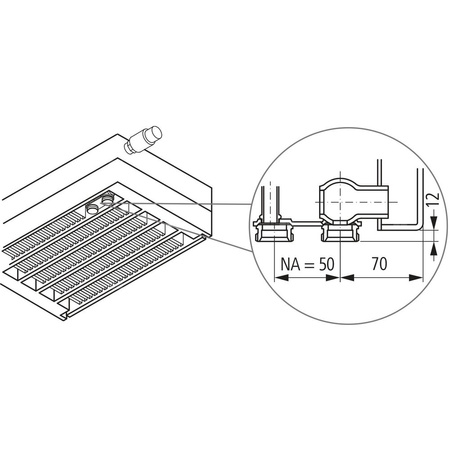 Konwektor Kermi V-Konvektor Typ22 BH280x122x1200mm QN1385, weiß, 6 bar, o. Abd., Vent. re