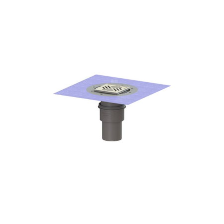 Wpust Practicus, DN100, odpł.pion., z nasadką Variofix i kratką/ramą nierdz. 138x138