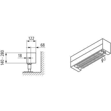 Konwektor Kermi Konvektor Typ22 BH280x122x2800mm QN3231, weiß, 6bar, m. Abd., AB Uni.