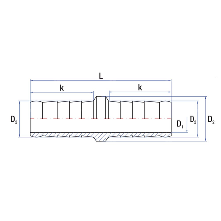 Złącze dwójnik proste RUMET zaciskowe Mosiądz niklowany 10 mm