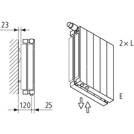 Grzejnik płytowy typ 22 KERMI V-HVV wym. 1800 x 1330 mm, kolor biały, moc 5151 W