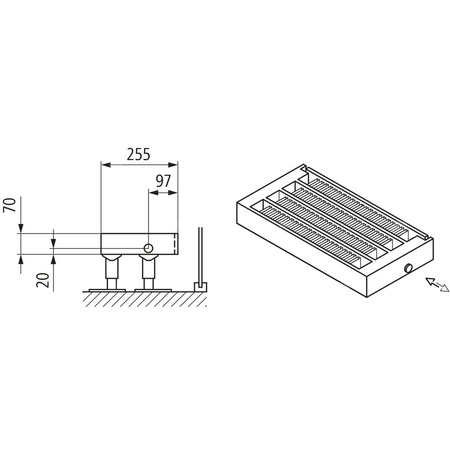 Konwektor Kermi Kon m. Str. Typ44 BH140x255x1100mm QN1509,weiß,6bar, m. Abd., AB Uni.